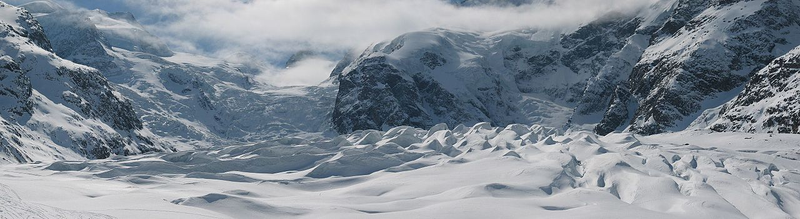 Glaciar Morteratsch. Wikimedia Commons